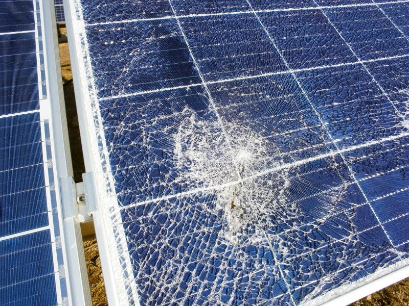 1. Cracked Or Damaged Solar Panels